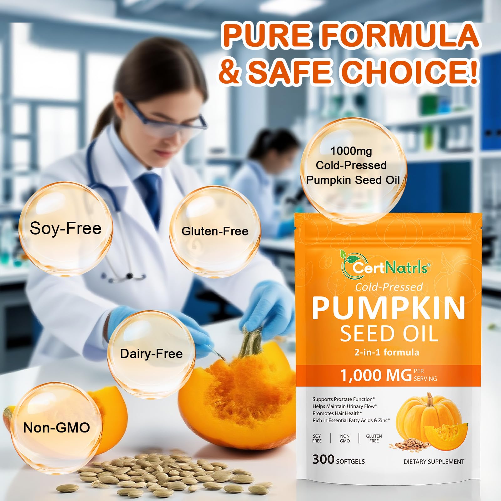 Linizanjiiy Pumpkin Seed Oil Capsules with saw palmetto blend