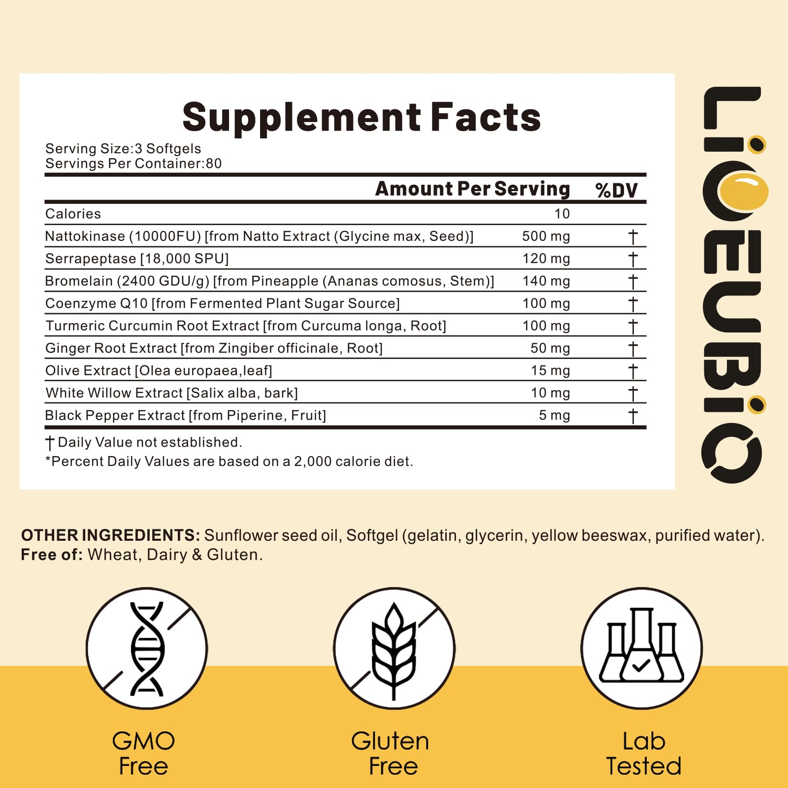 LIOEUBIO Multi-Enzyme Supplement packaging side view