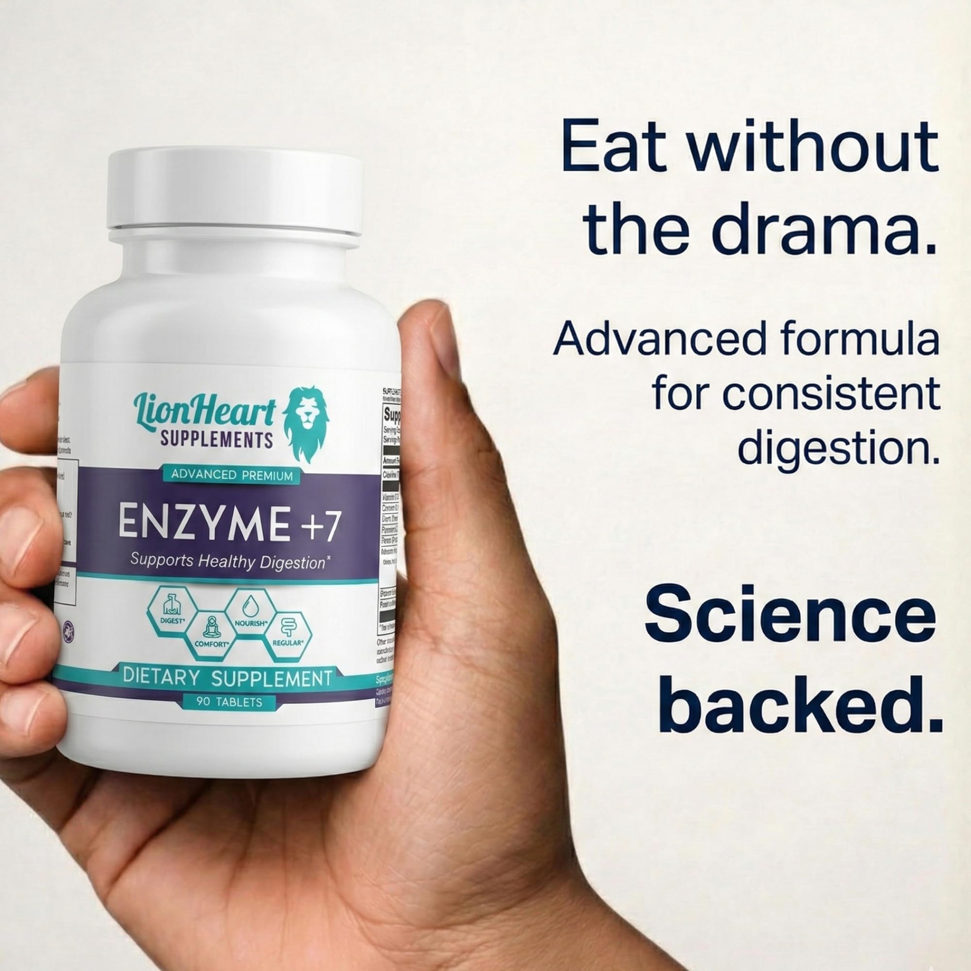 LionHeart Supplements Enzyme + 7 with a meal