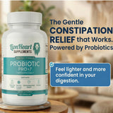 LionHeart Supplements Probiotic Pro Plus 7 displayed with a glass of water
