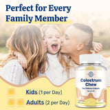 lipmaxmall Colostrum Chews displayed with family enjoying
