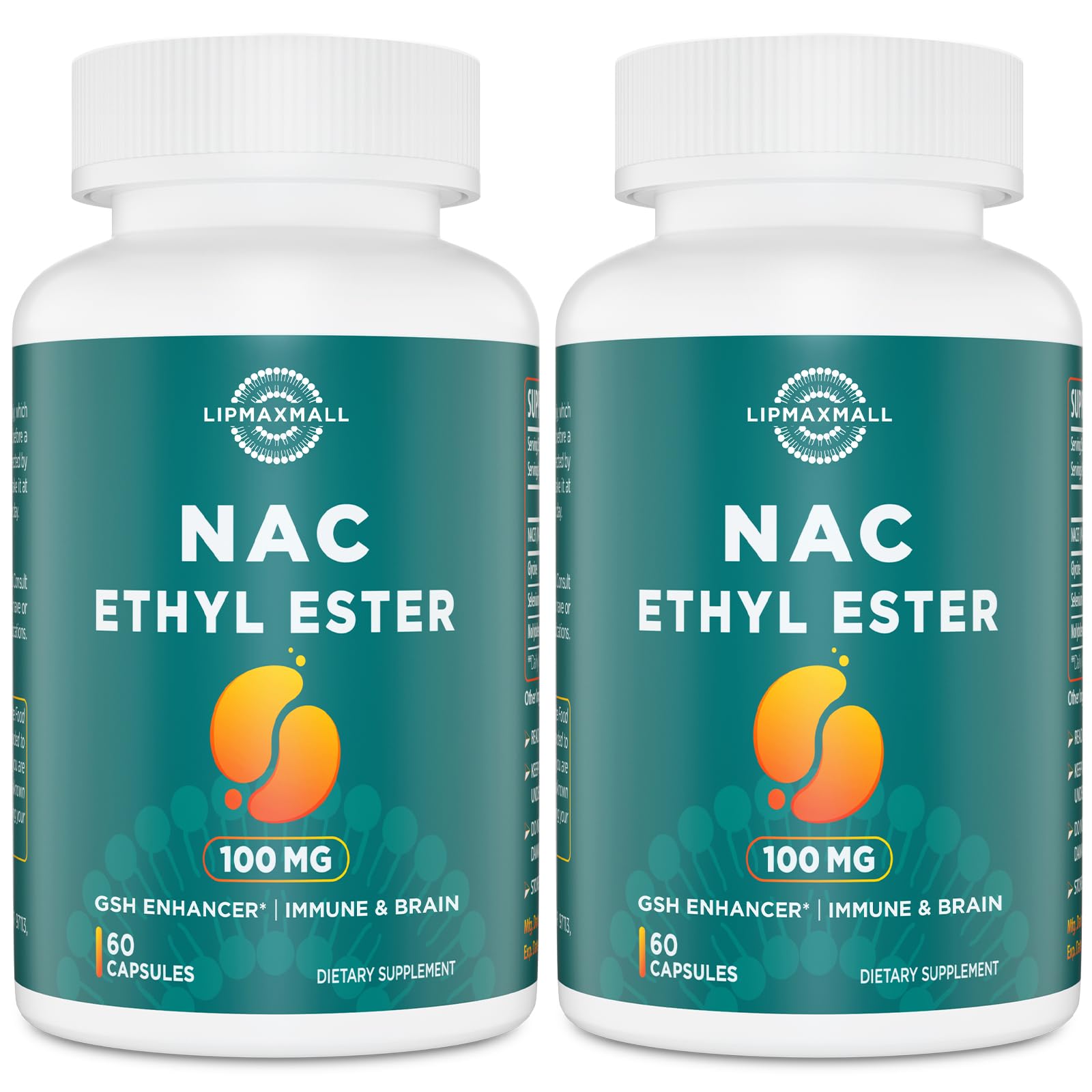 lipmaxmall N-Acetyl-L-Cysteine Ethyl Ester 600mg capsule front view