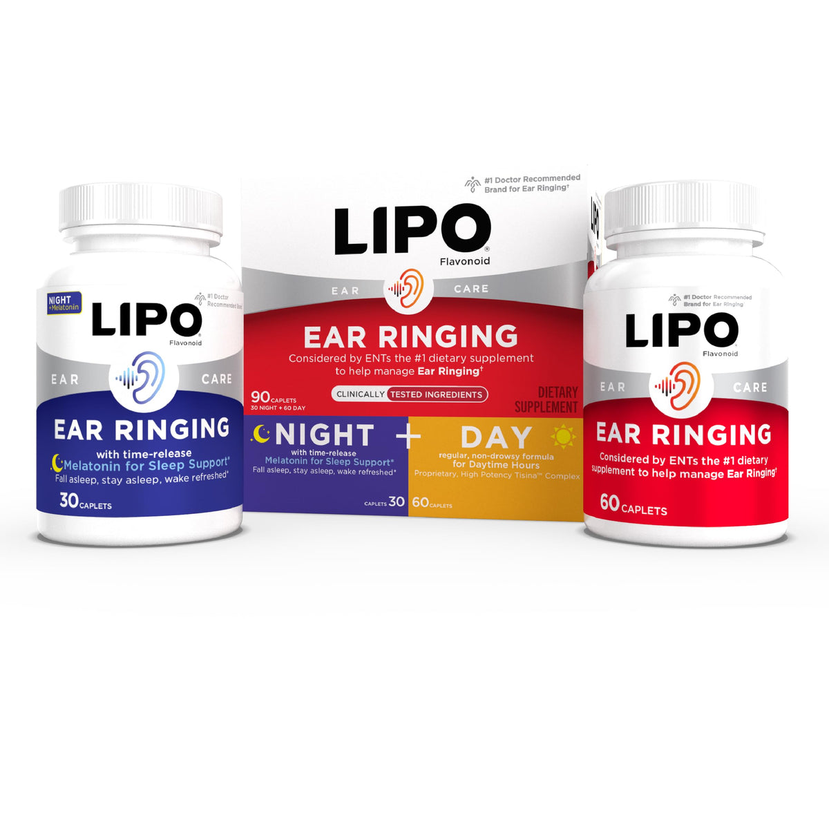 Lipo-Flavonoid Day & Night Combo Kit front view with 90 caplets