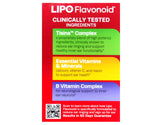 Lipo-Flavonoid Ear Ringing Supplement with vitamins on a wooden background
