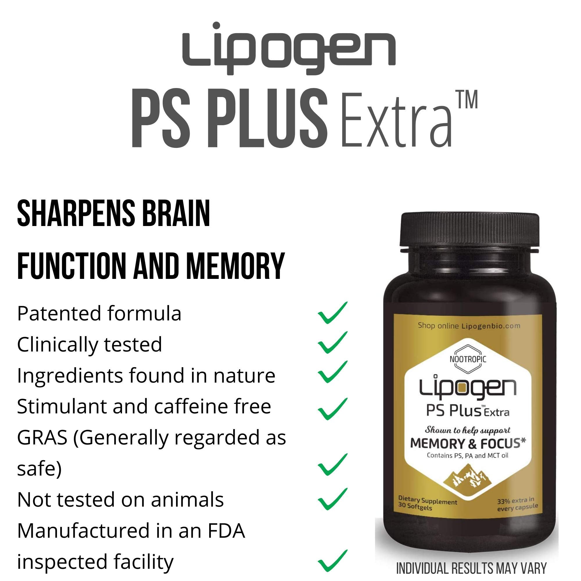 Lipogen PS Plus Extra Brain Supplement 150g lifestyle scene