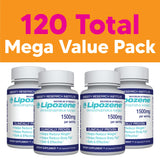 Lipozene capsules bottle with dosage instructions