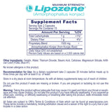 Lipozene capsules showing konjac root ingredient