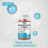 Liqherb Focus & Energy Gummies with a glass of water