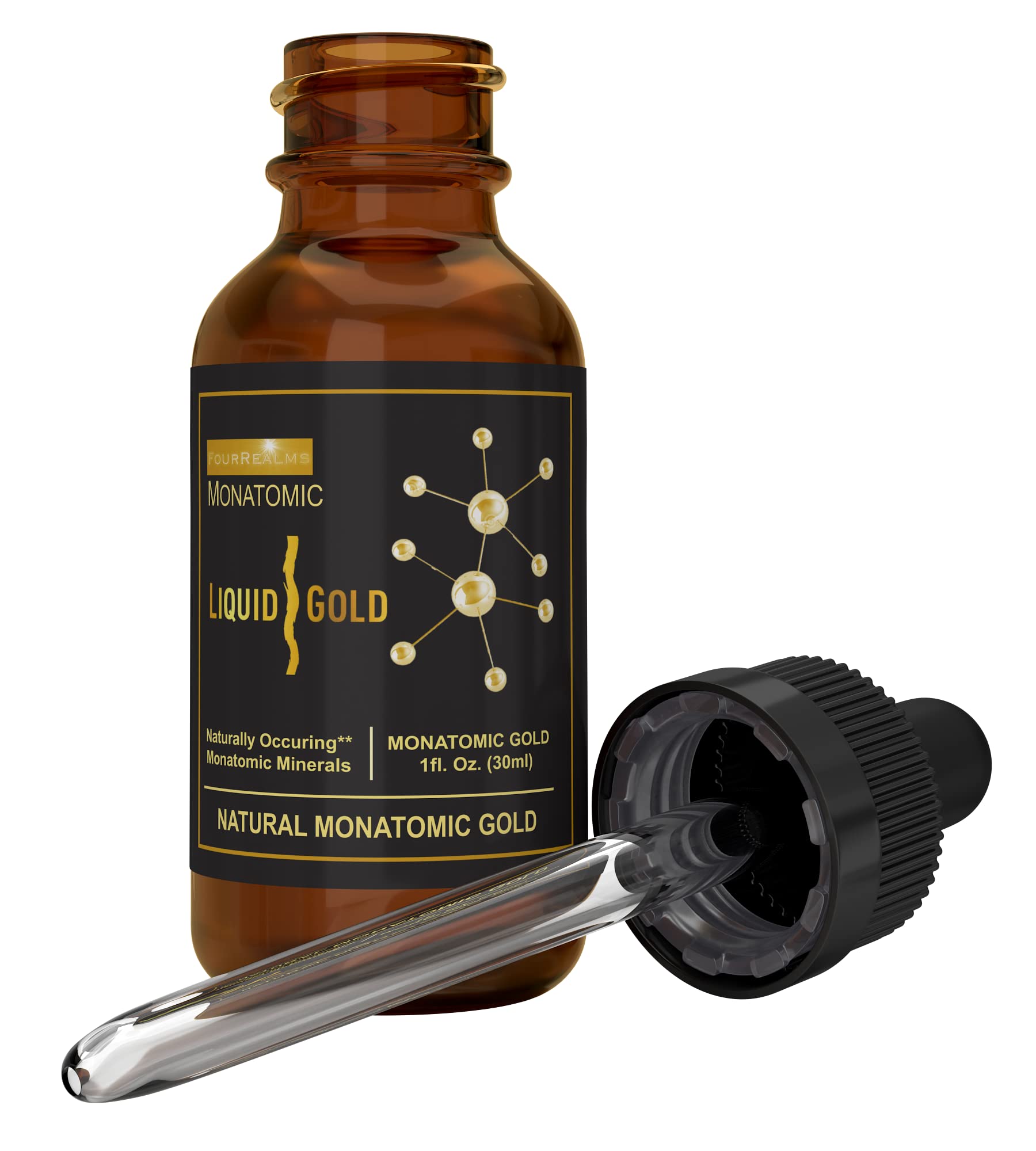 Liquid Gold ORMUS Monoatomic Gold Supplement 4 oz front view