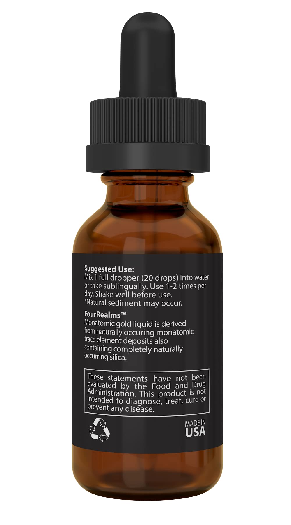Liquid Gold ORMUS Monoatomic Gold Supplement 4 oz with dropper