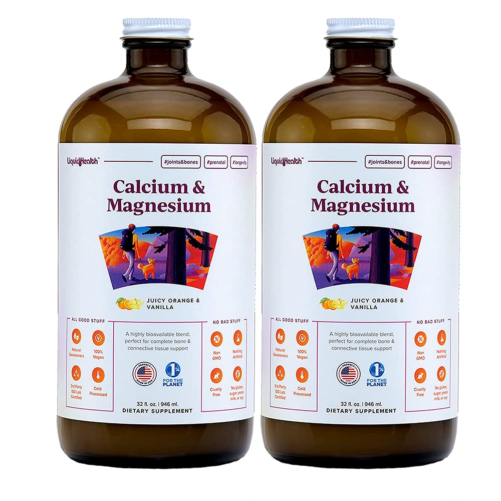 LIQUIDHEALTH Calcium & Magnesium Liquid Supplement front view
