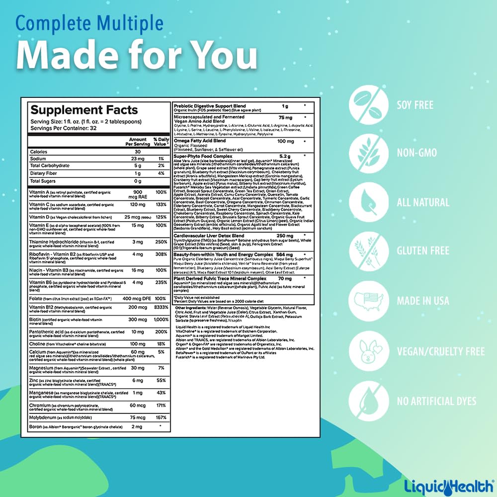 LIQUIDHEALTH Complete Multiple Liquid Multivitamin ingredients list