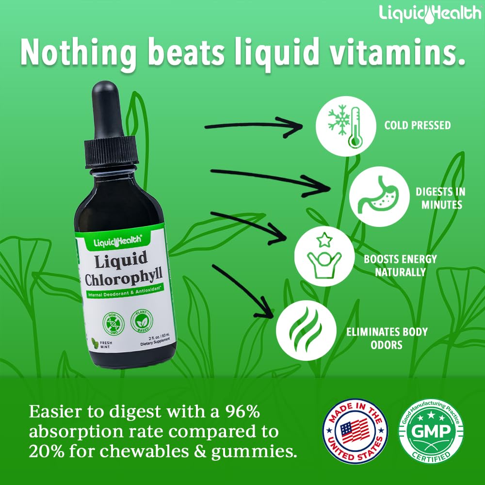 LIQUIDHEALTH Liquid Chlorophyll Drops 141g bottle with dropper