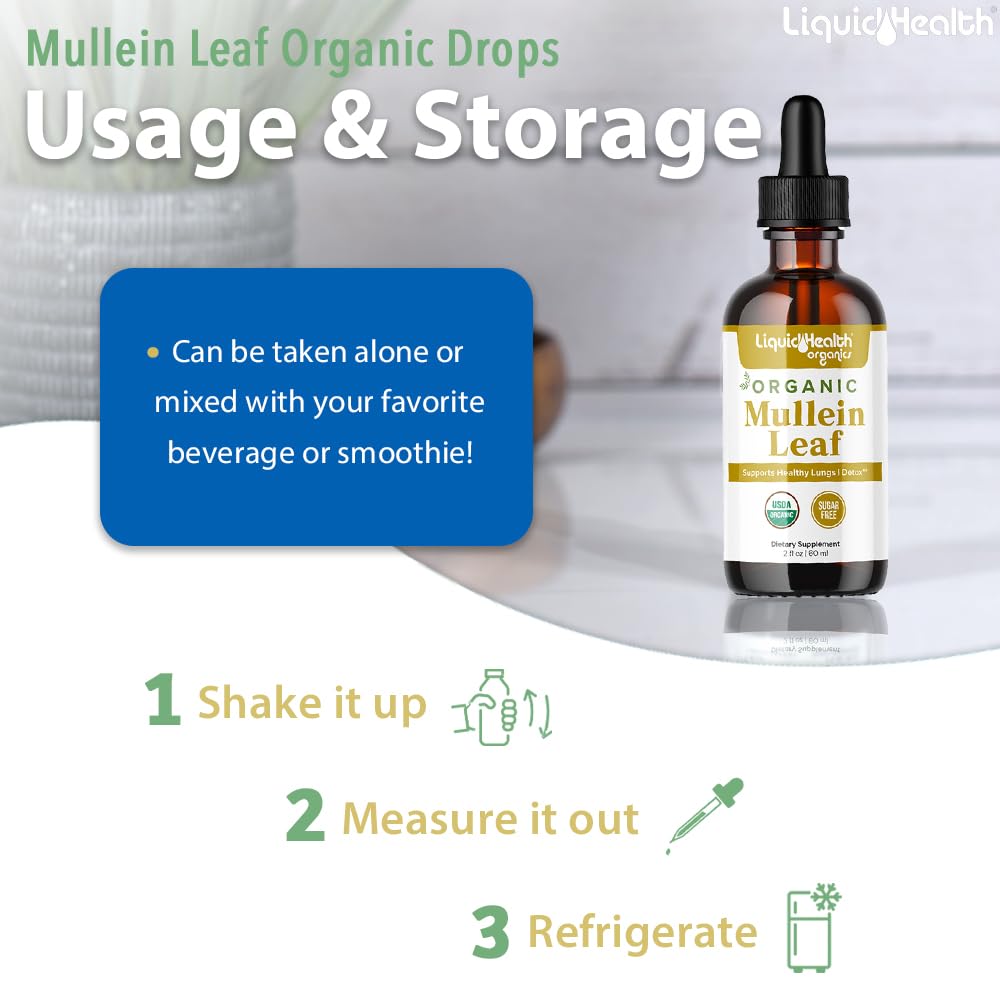 LIQUIDHEALTH Mullein Leaf Extract Drops 1000mg with smoothie