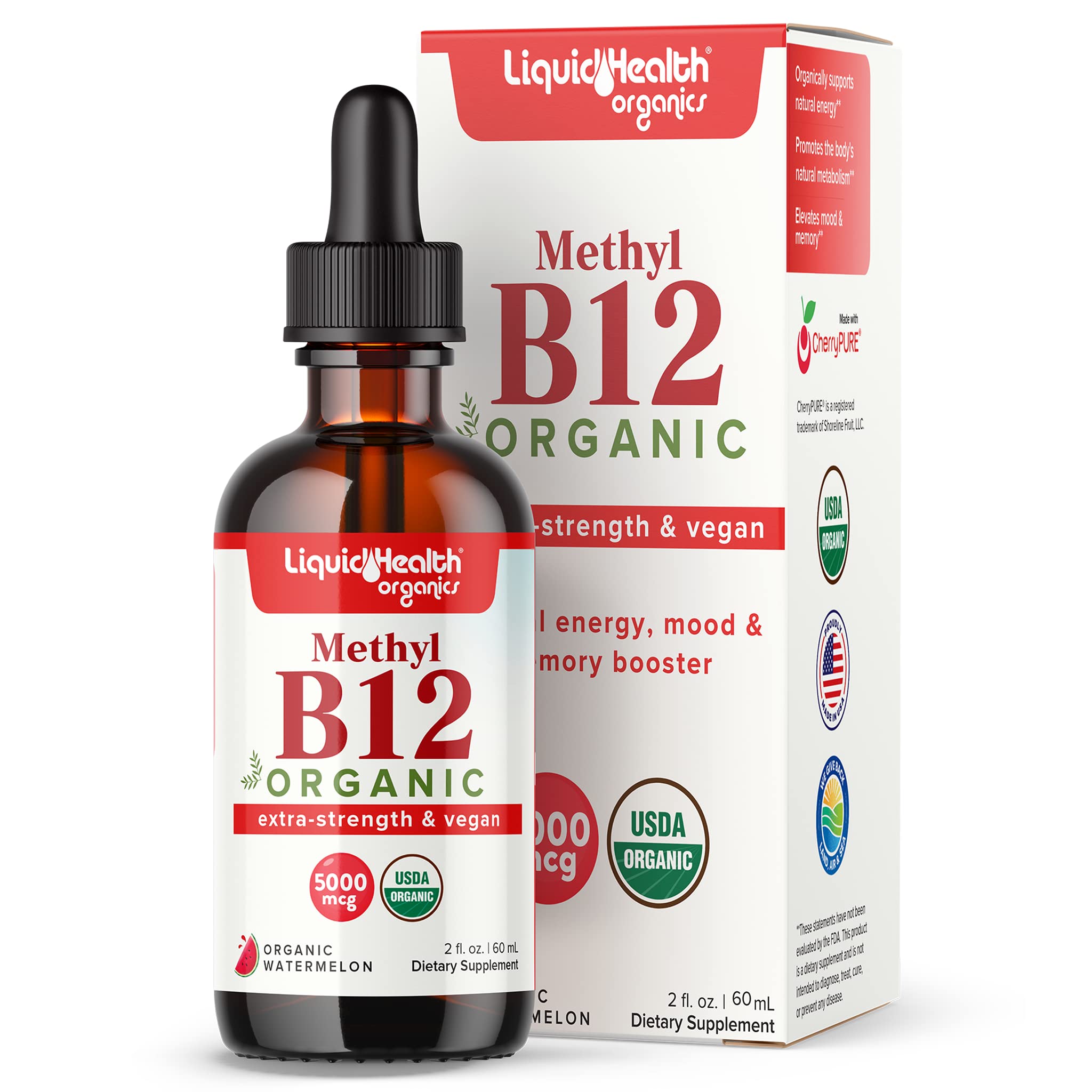 LIQUIDHEALTH Organic Vitamin B12 Drops 5000 mcg front view