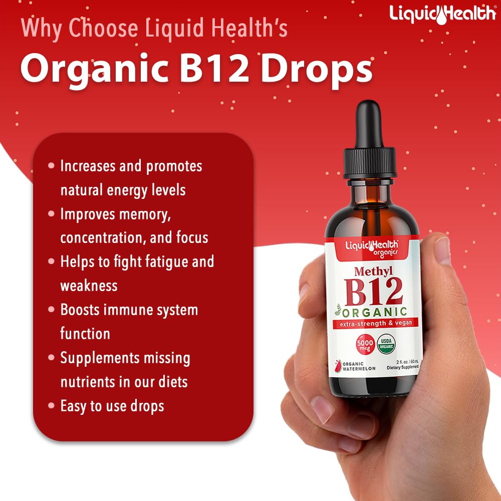 LIQUIDHEALTH Organic Vitamin B12 Drops 5000 mcg side view