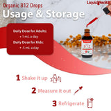 LIQUIDHEALTH Organic Vitamin B12 Drops 5000 mcg with tart cherry juice