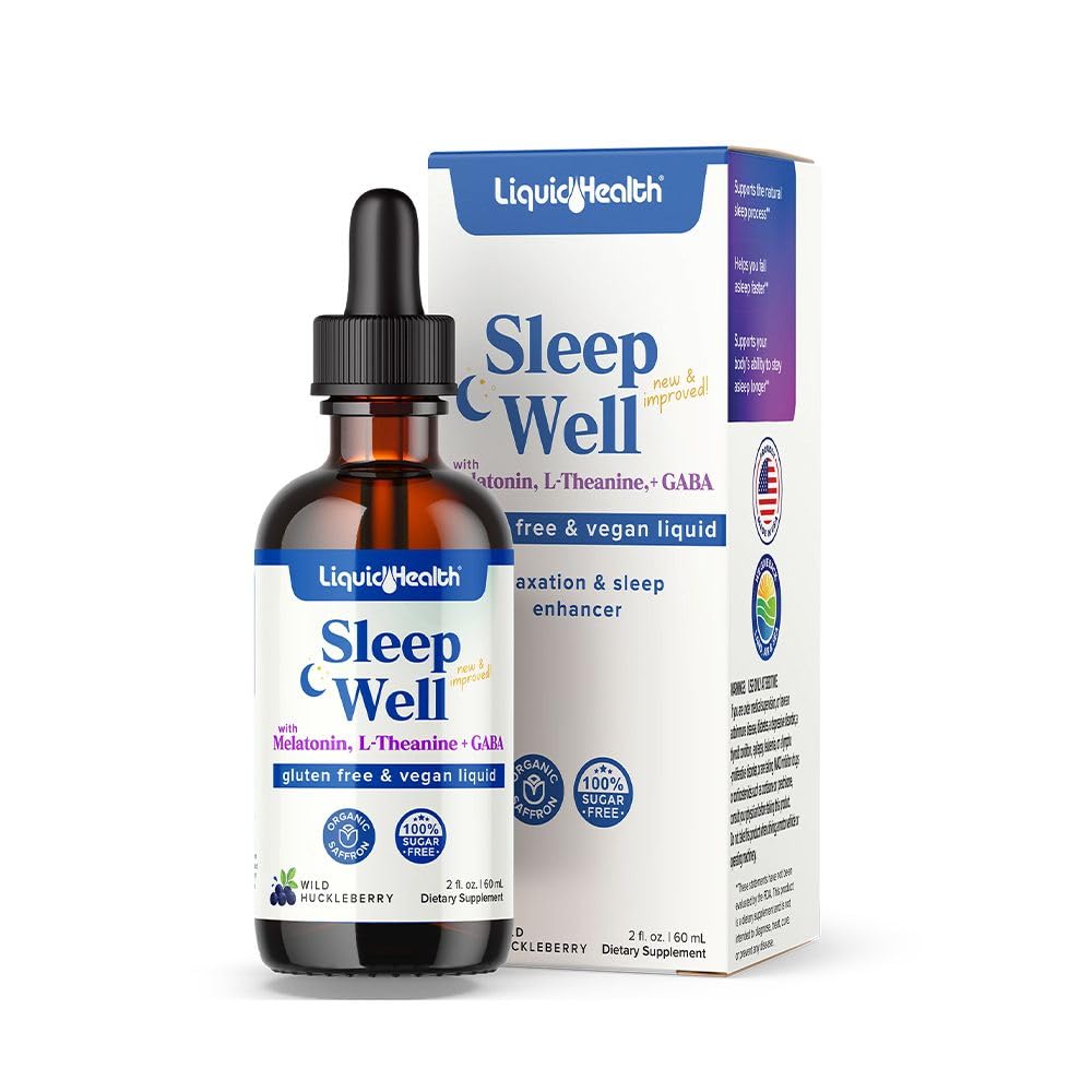 LIQUIDHEALTH Sleep Well Melatonin Drops 2 oz front view