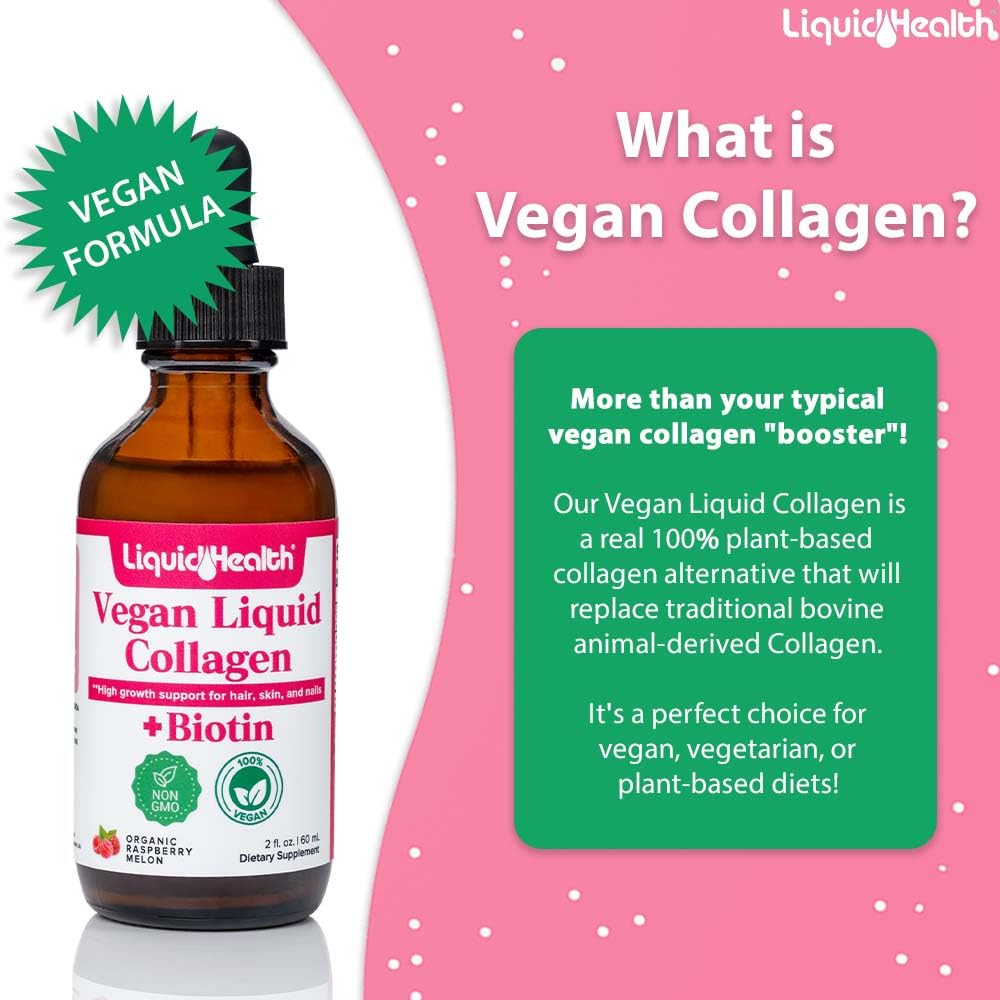 LIQUIDHEALTH Vegan Liquid Collagen Drops 390g bottle with dropper