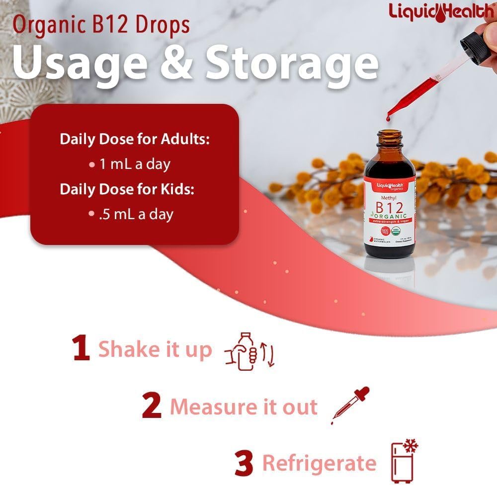 LIQUIDHEALTH Vitamin B12 Drops Watermelon flavour