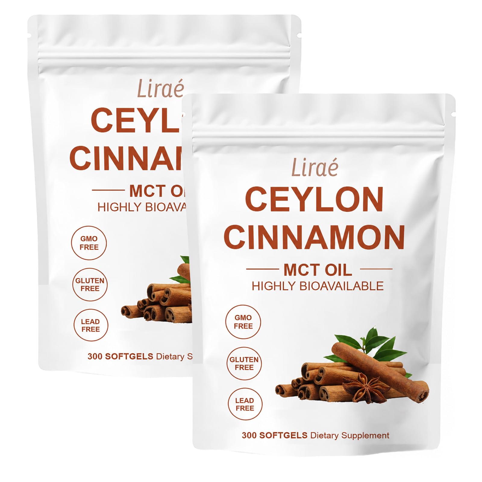 LIRAE Ceylon Cinnamon Softgels front view packaging