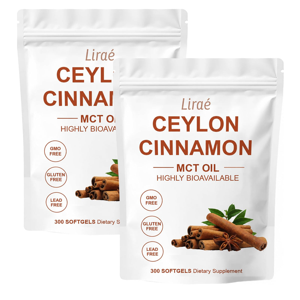 LIRAE Ceylon Cinnamon Softgels front view packaging