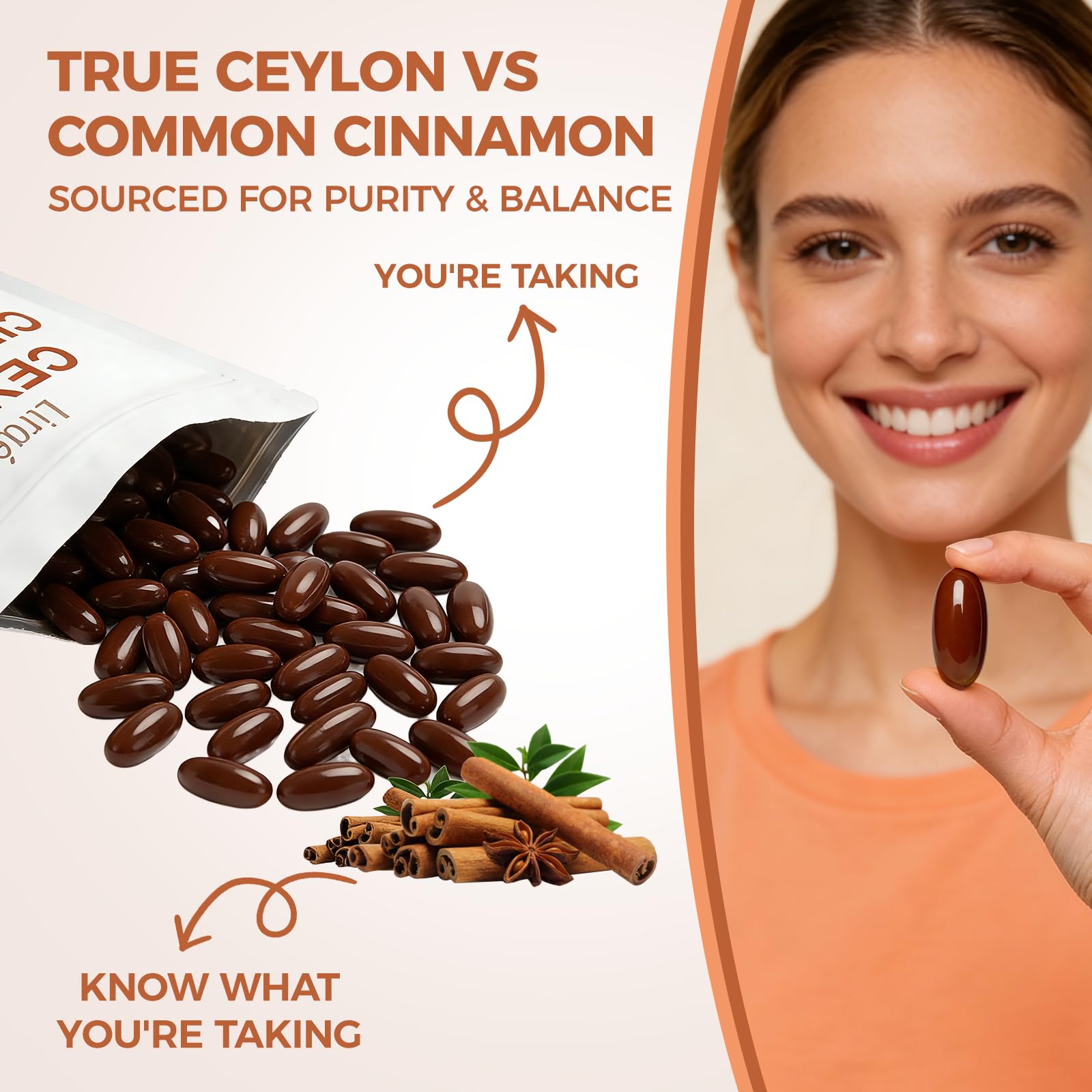 LIRAE Ceylon Cinnamon Softgels with MCT Oil close-up