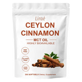 LIRAE Ceylon Cinnamon Supplement front view, 150g packaging