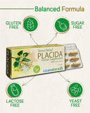 Lisanatura Placida Herbal Supplement on a wooden table