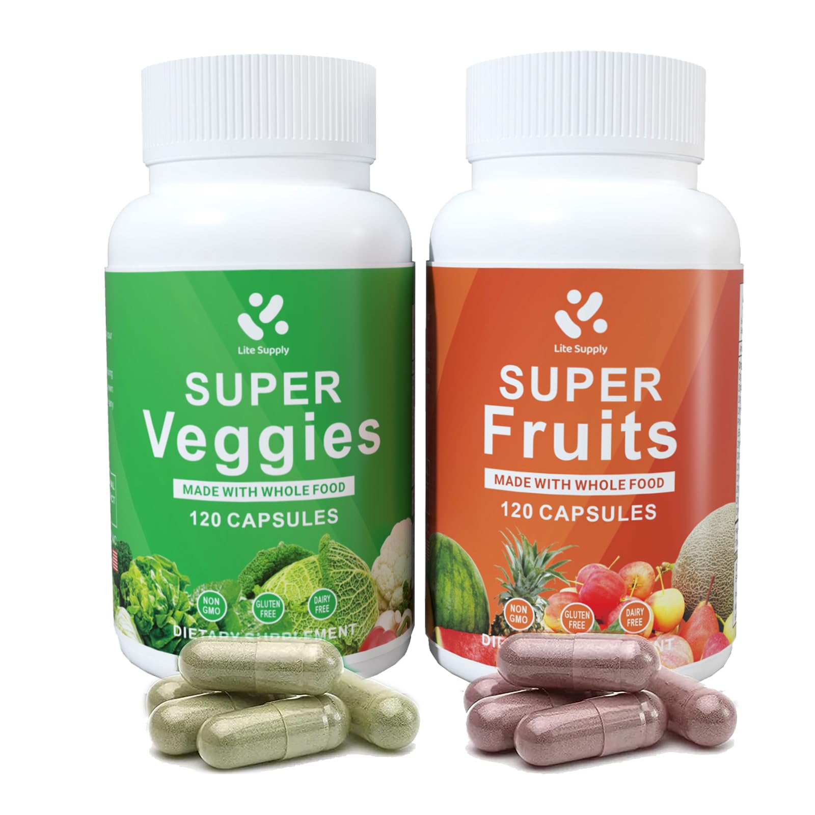 Lite Supply Fruits & Veggies Supplement with fresh fruits and vegetables
