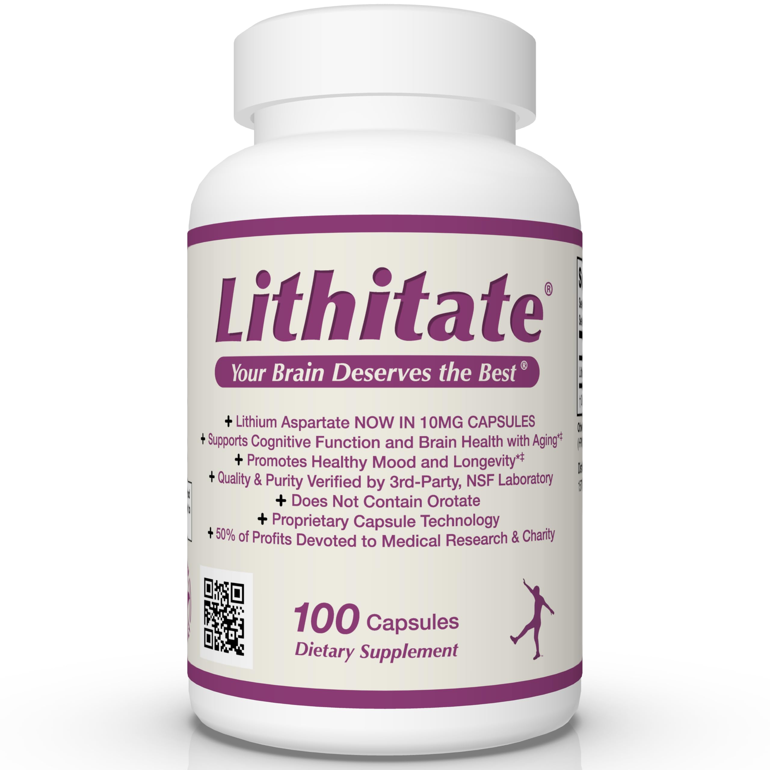 Lithitate 1000mg lithium supplement bottle front view