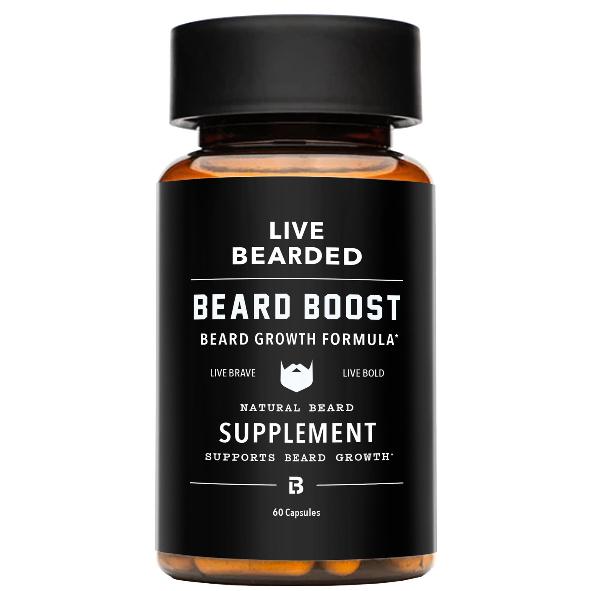 Live Bearded Beard support supplement bottle front view