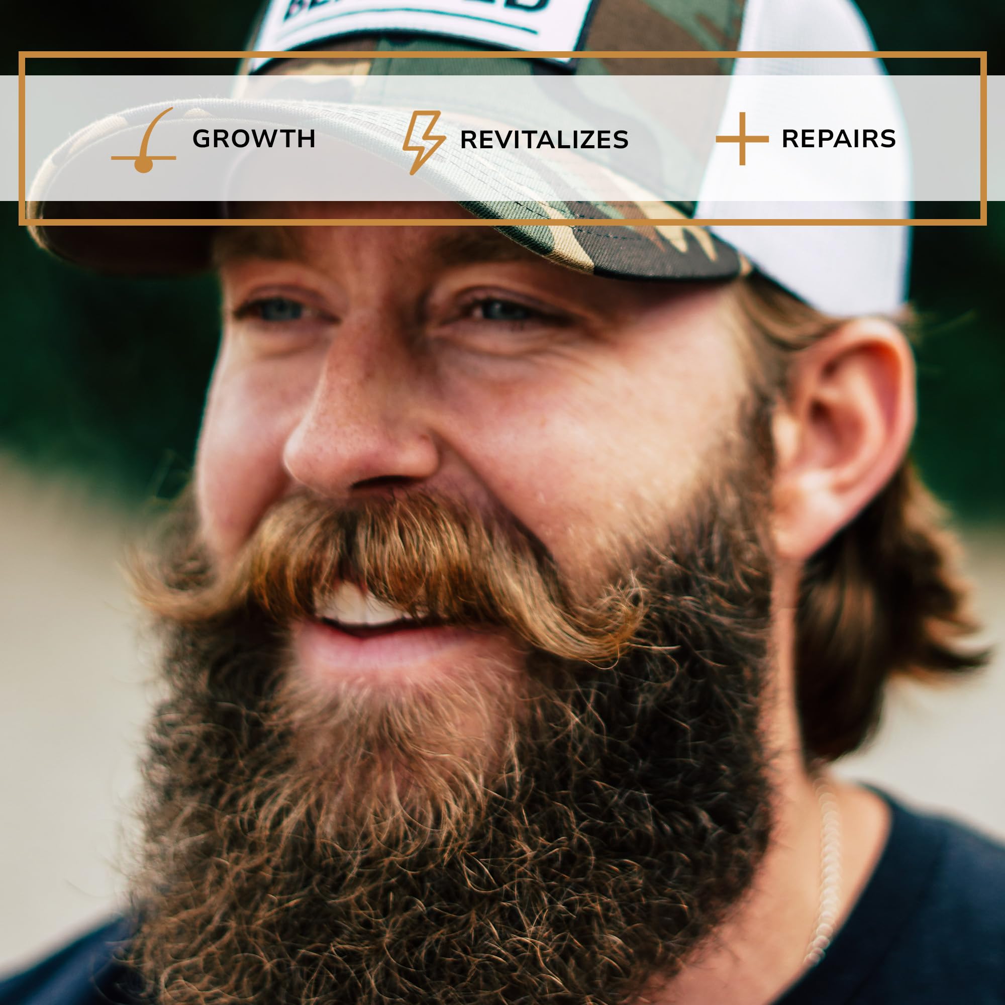 Live Bearded Beard support supplement bottle with beard grooming products