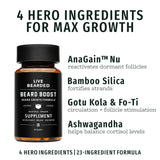 Live Bearded Beard support supplement capsules in hand