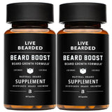 Live Bearded Beard support Supplement front view with 60 capsules