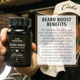 Live Bearded Beard support Supplement on a wooden table with natural lighting