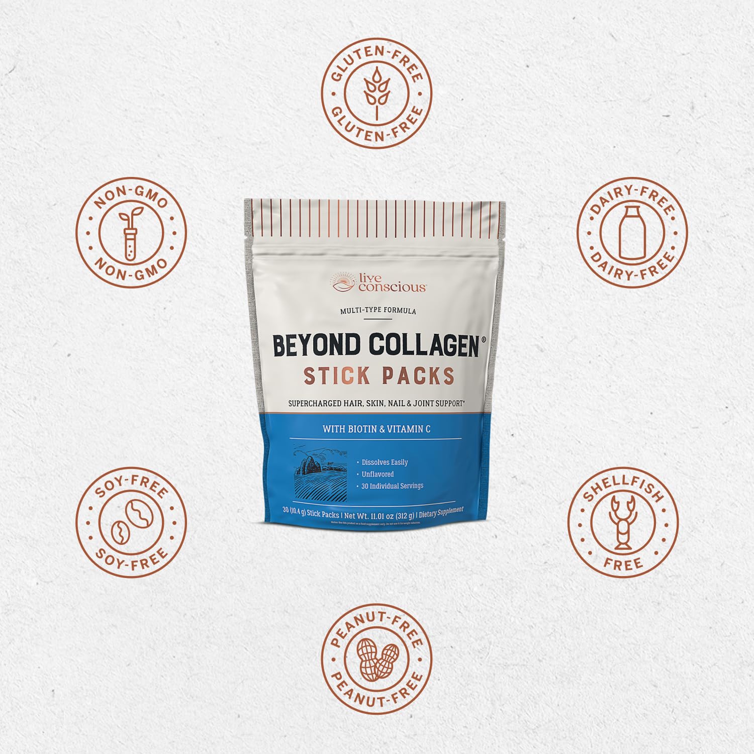 Live Conscious Beyond Collagen Stick Pack opened