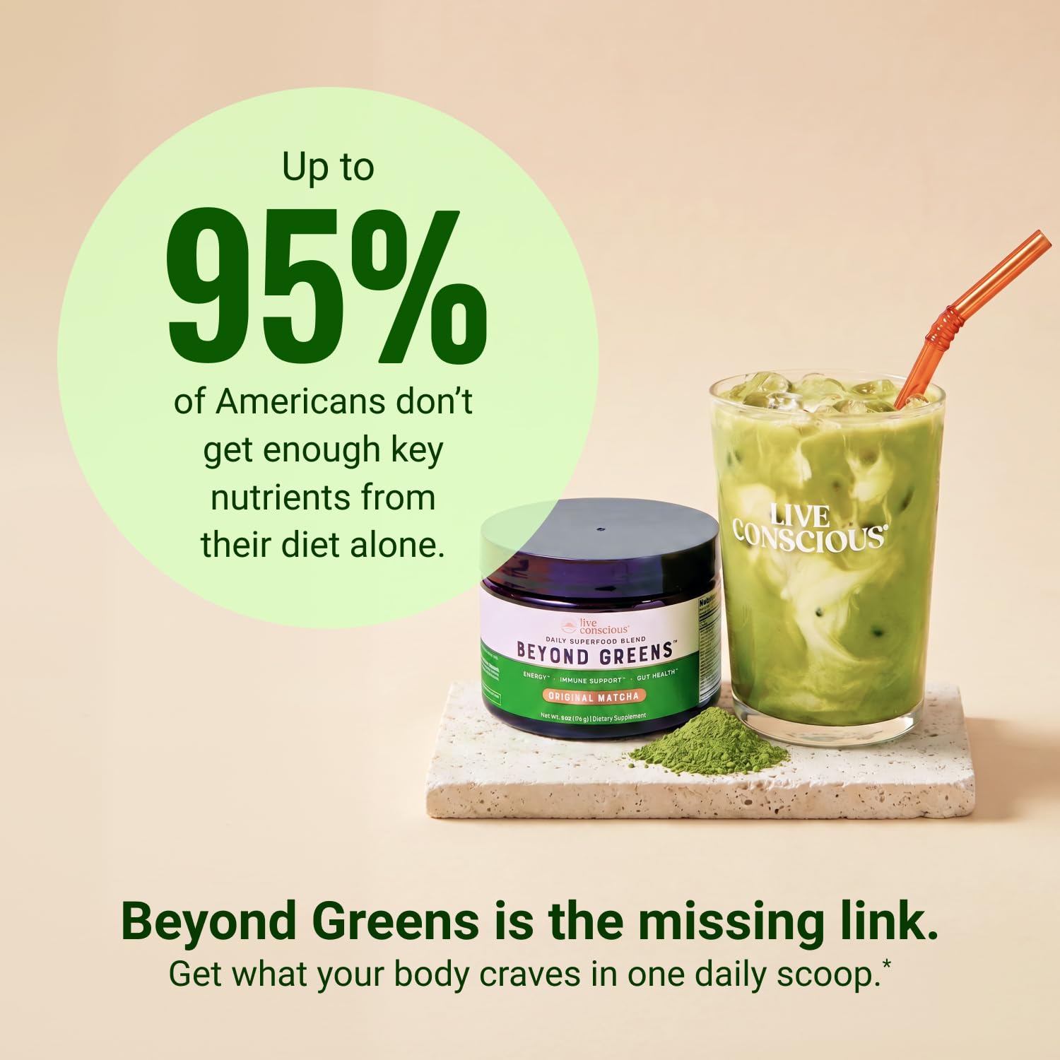 Live Conscious Beyond Greens scoop for easy serving