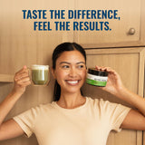 Live Conscious Beyond Greens supplement on a kitchen counter