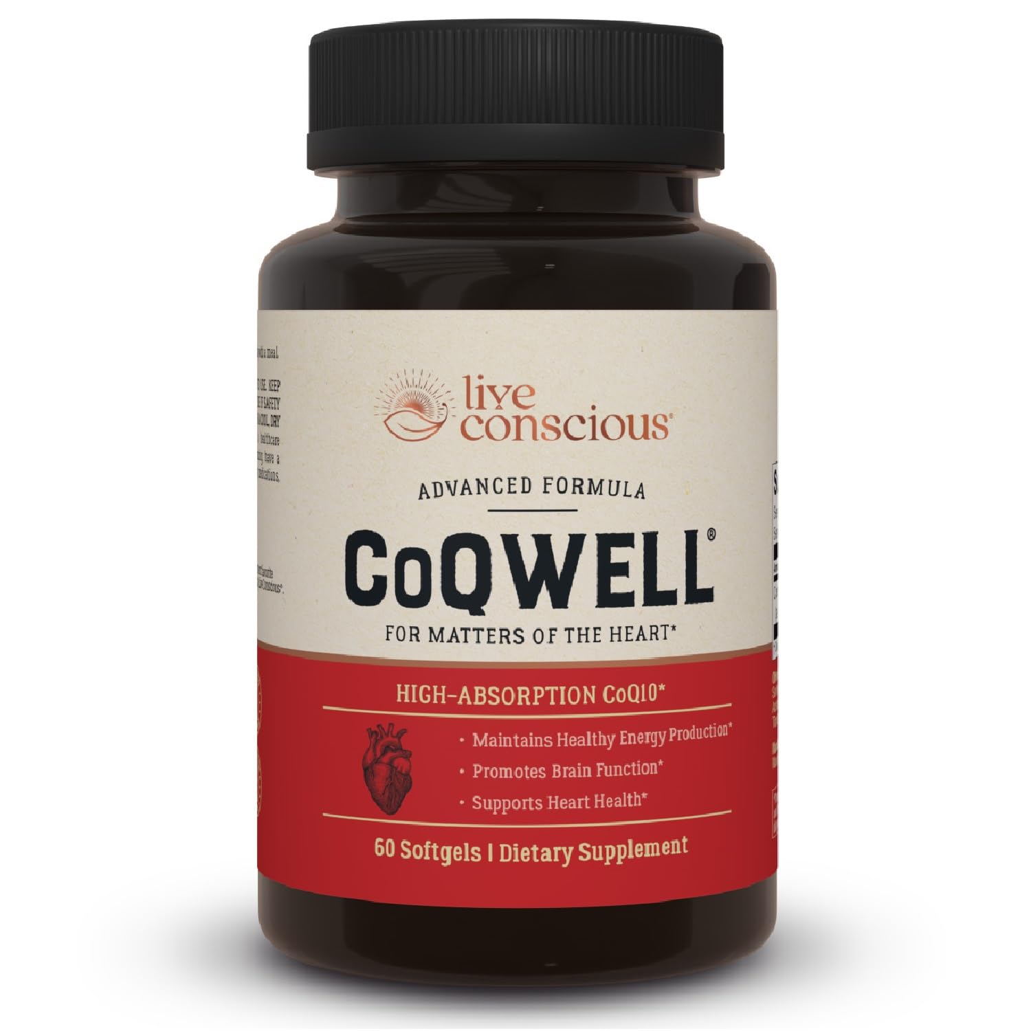 Live Conscious Coenzyme Q10 Supplement 100mg front view
