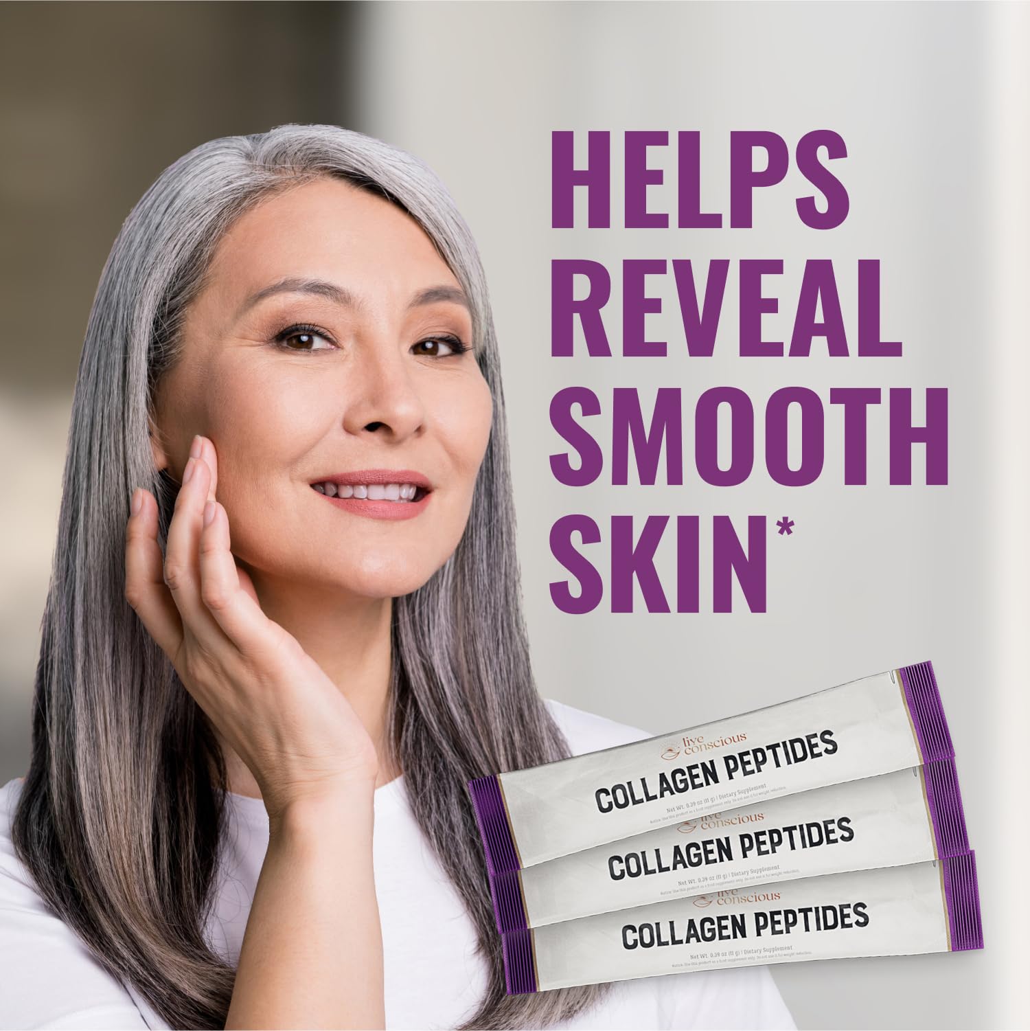 Live Conscious Collagen Peptides 265g mixed in smoothie