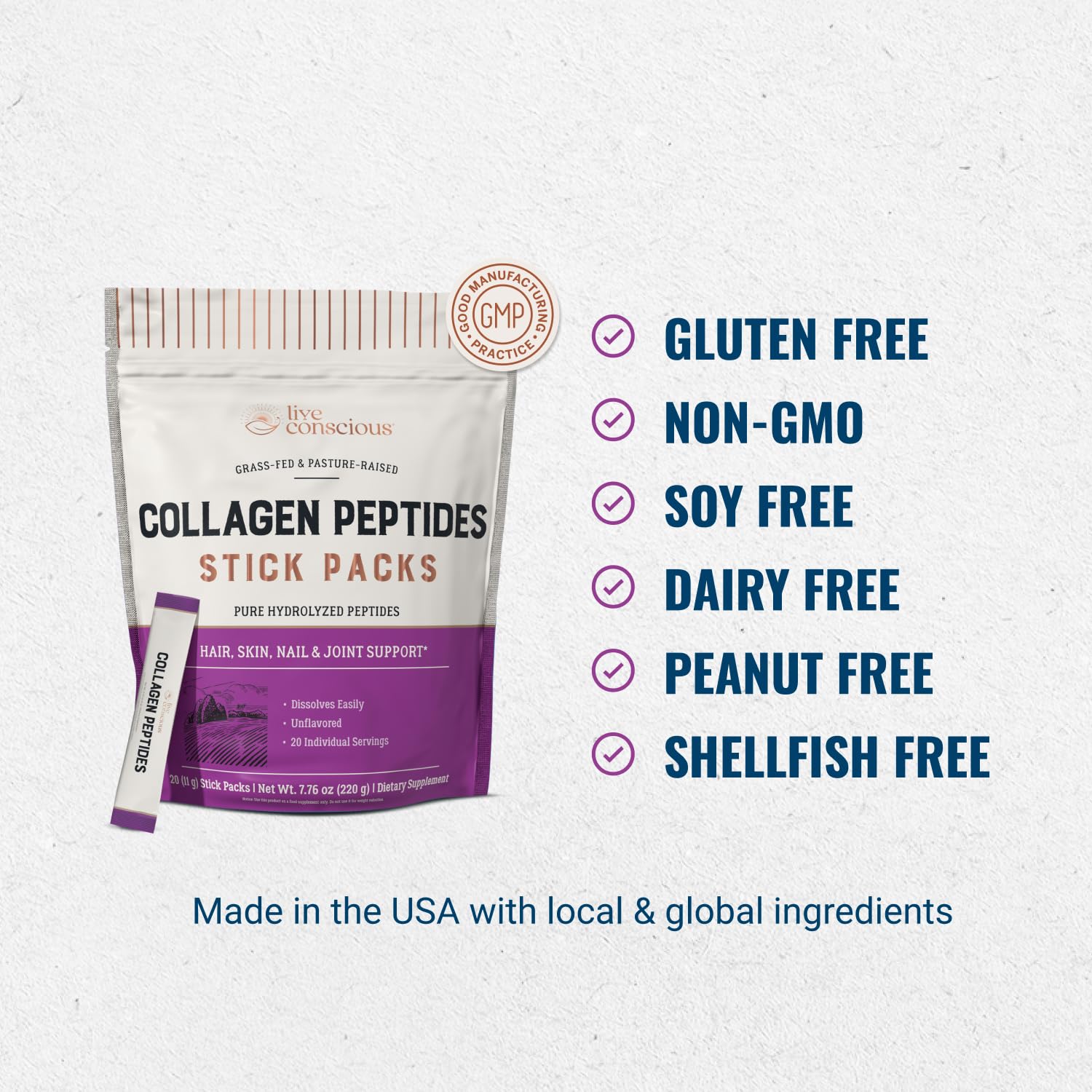 Live Conscious Collagen Peptides 265g nutritional information