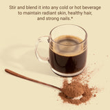 Live Conscious Collagen Peptides Chocolate 425g on a kitchen counter