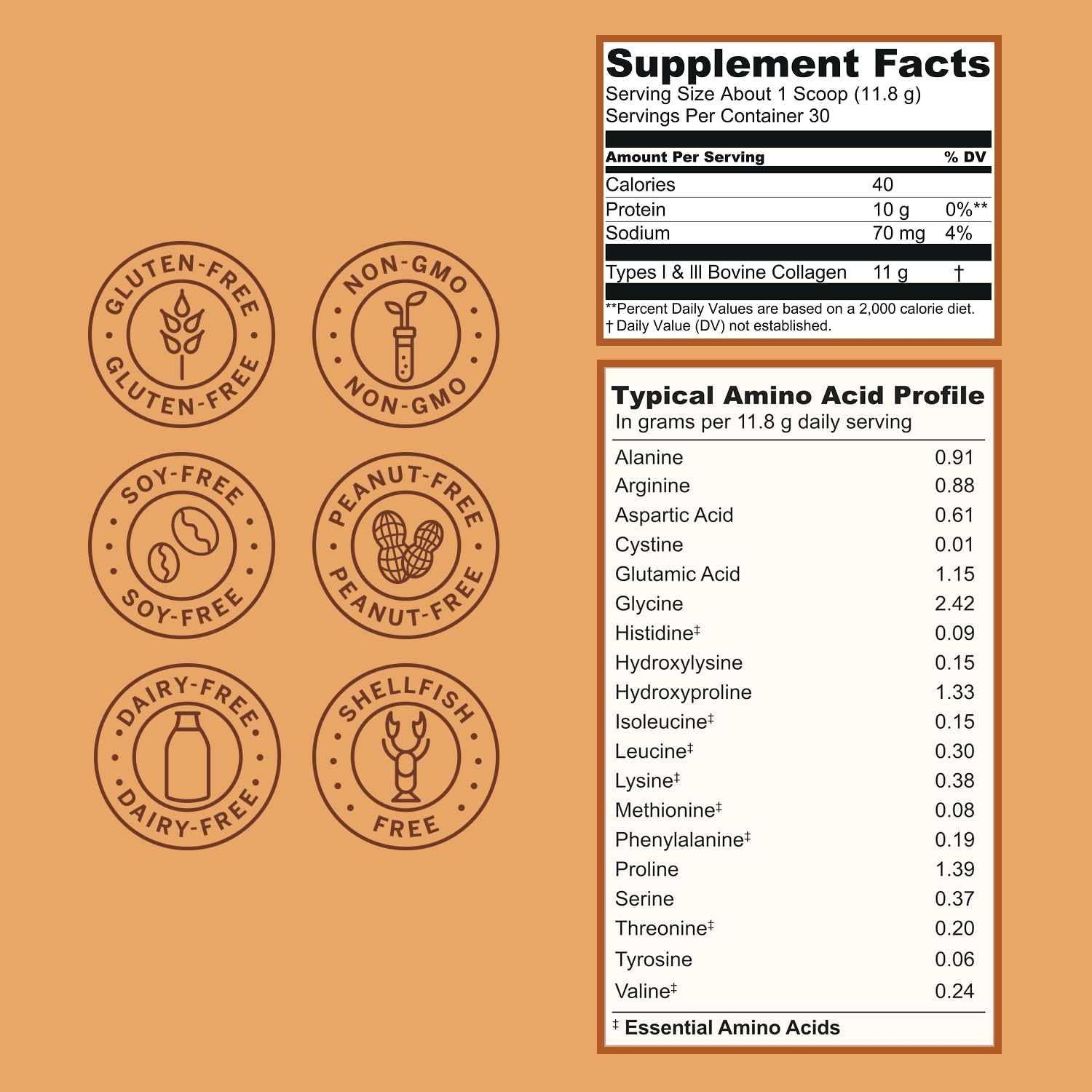 Live Conscious Collagen Peptides Chocolate ingredients list