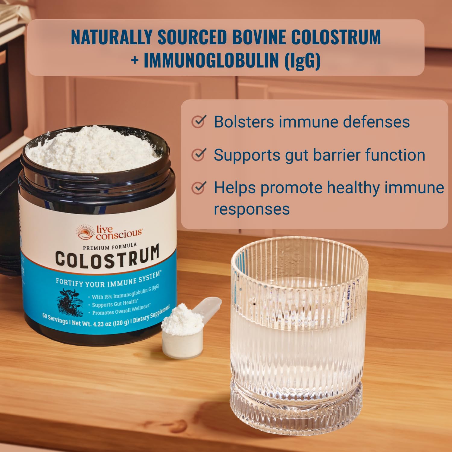 Live Conscious Colostrum Powder nutritional information