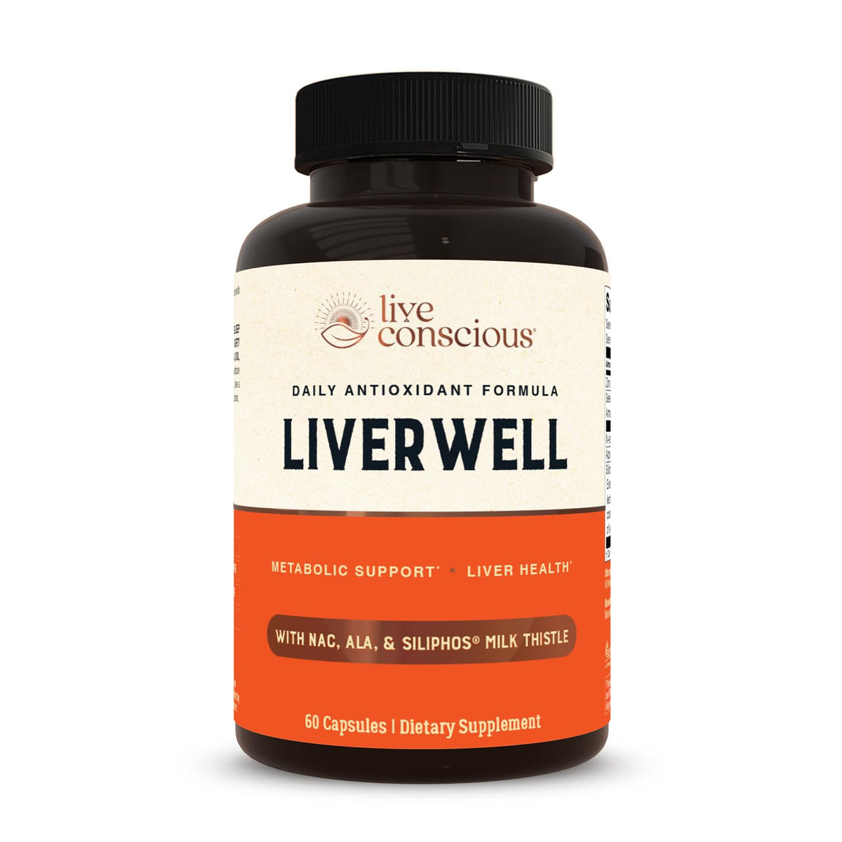 Live Conscious LiverWell Milk Thistle 60 Capsules front view