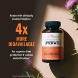 Live Conscious LiverWell Milk Thistle capsules on a table