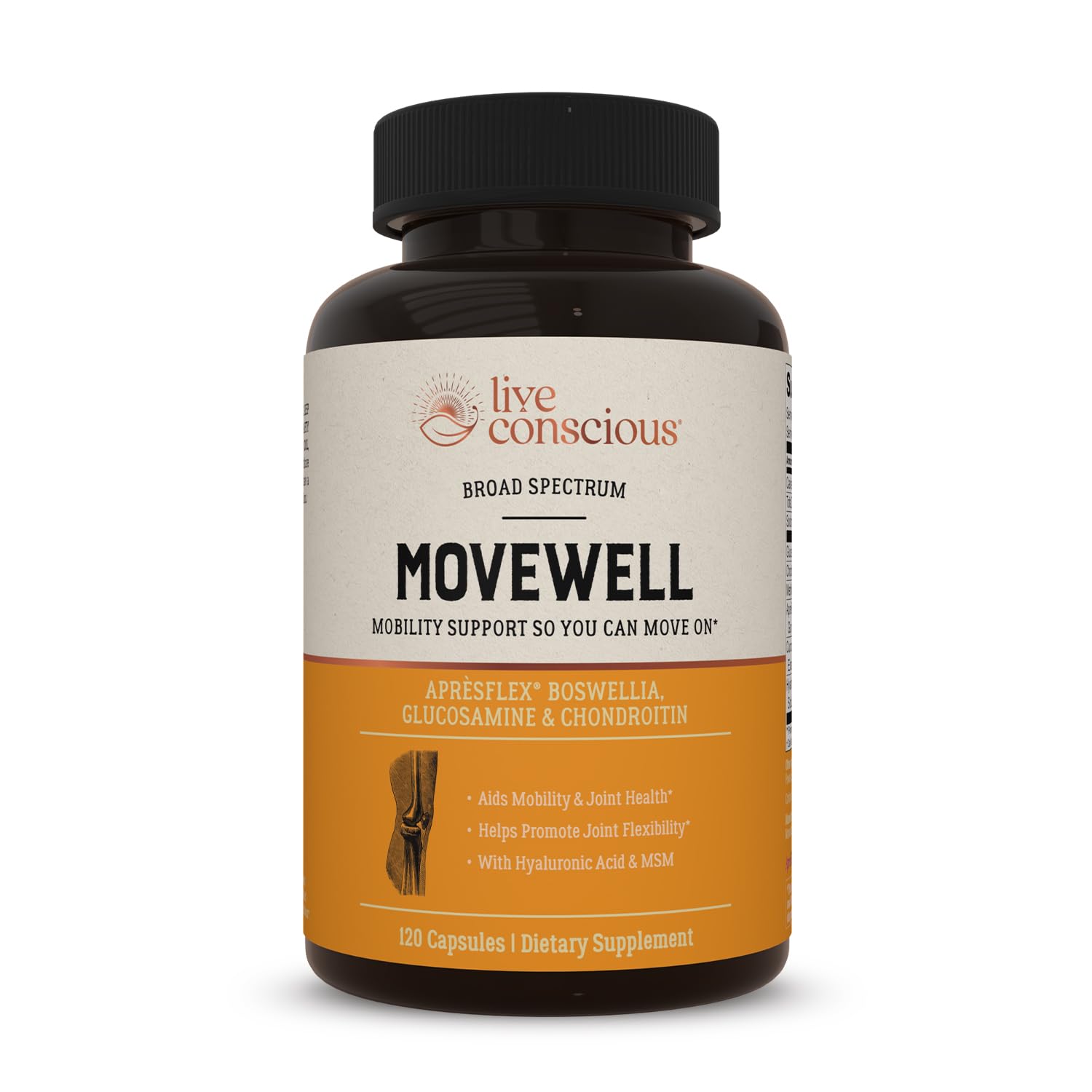 Live Conscious MoveWell Chondroitin Capsules front view