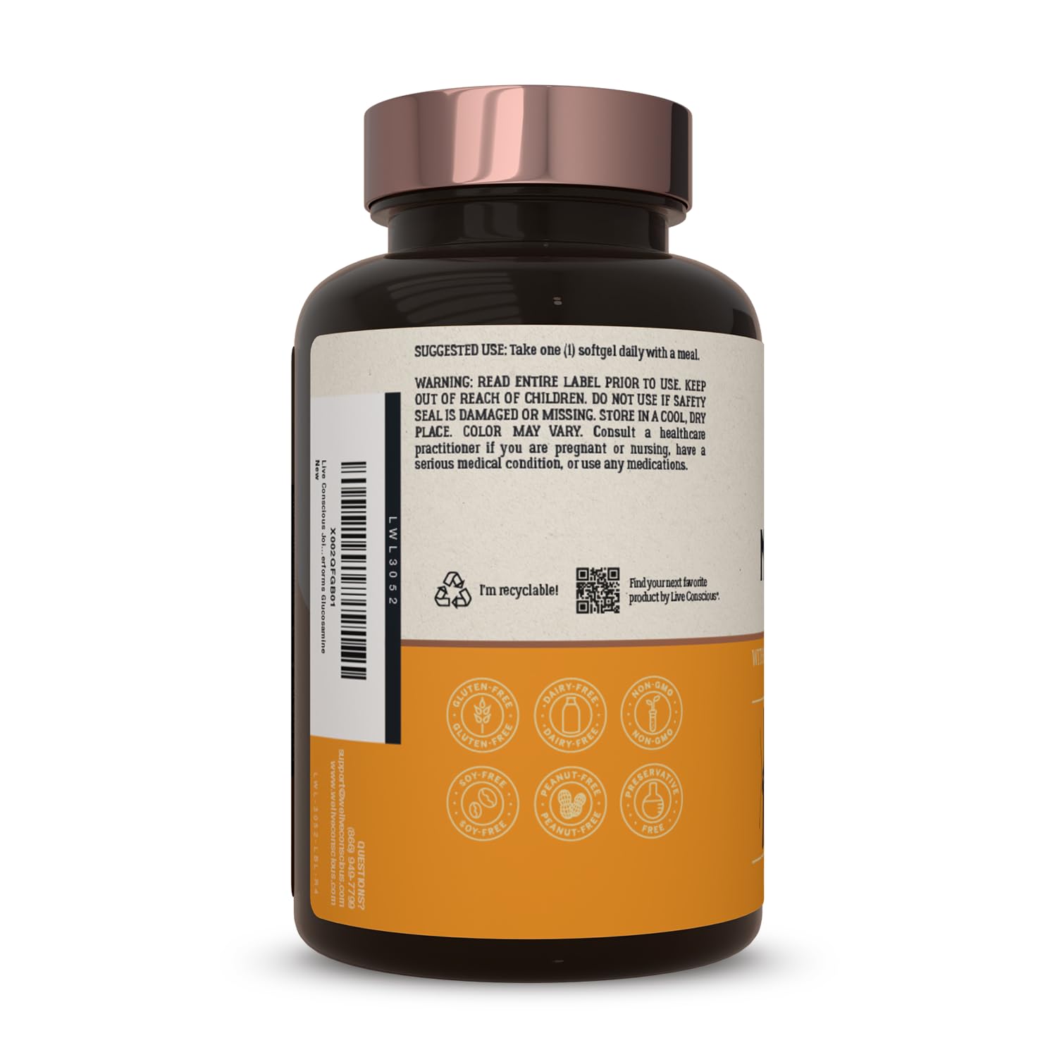 Live Conscious MoveWell Plus Krill Oil side view