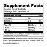 Live Conscious Omega-3 Fish Oil Supplement 2000mg softgels close-up